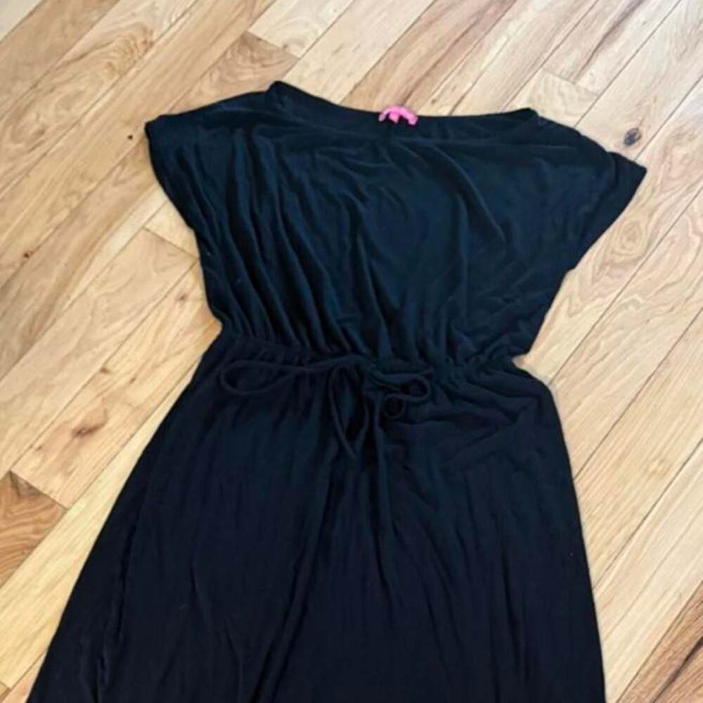 Emma's Closet Black Maxi Dress Short Sleeve Elastic Waist